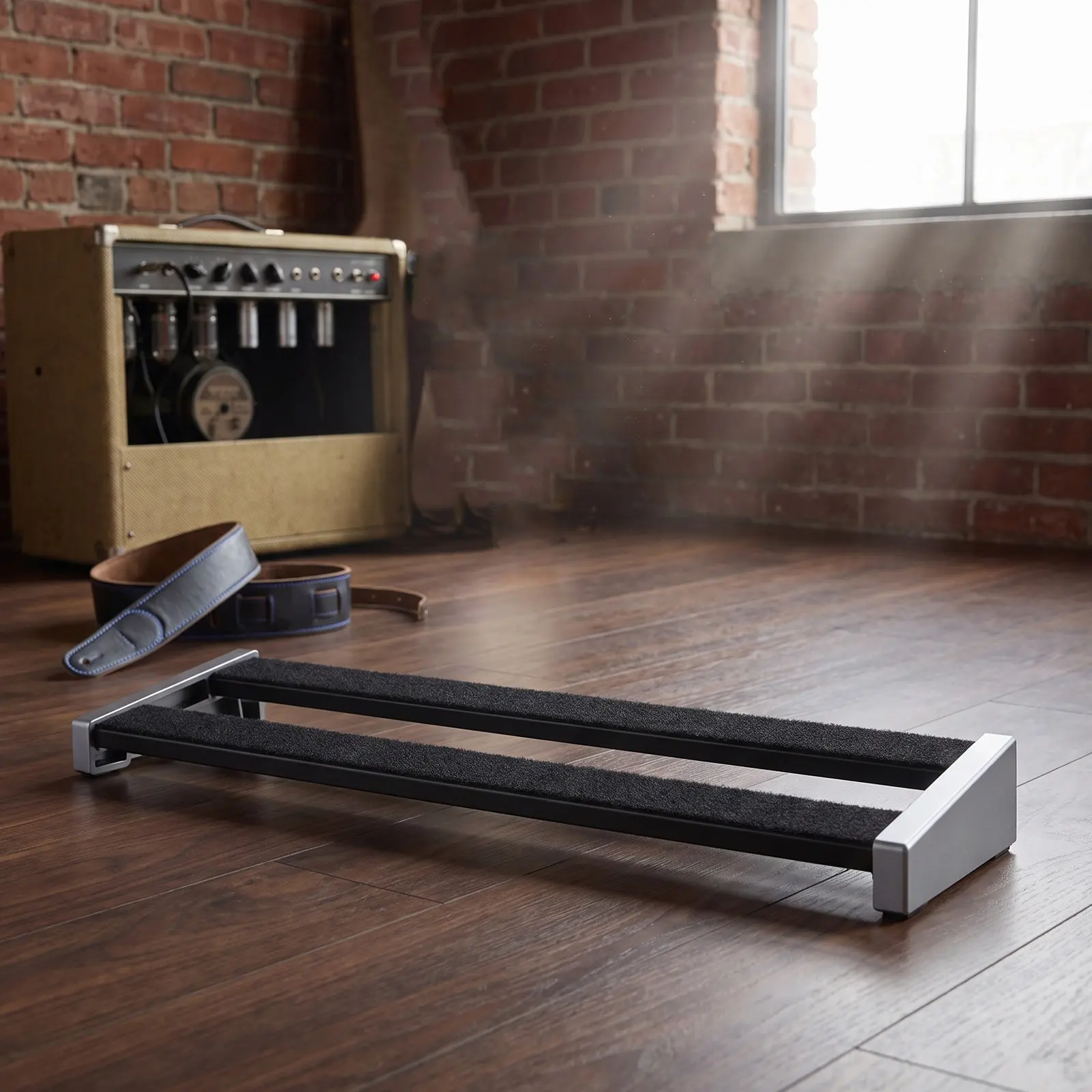 Guitar Effects Pedal Board Aluminum Alloy Adjustable Track Portable Platform for Live Performance Studio