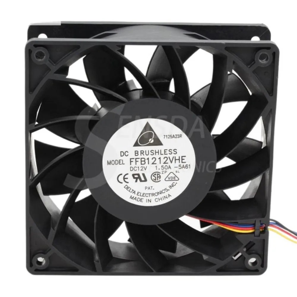 1pcs Miner Fans 3200RPM for Delta 12038 120mm 12cm FFB1212VHE DC 12V 1.5A 24W 4Wire,Violence Server industrial case Cooling Fans