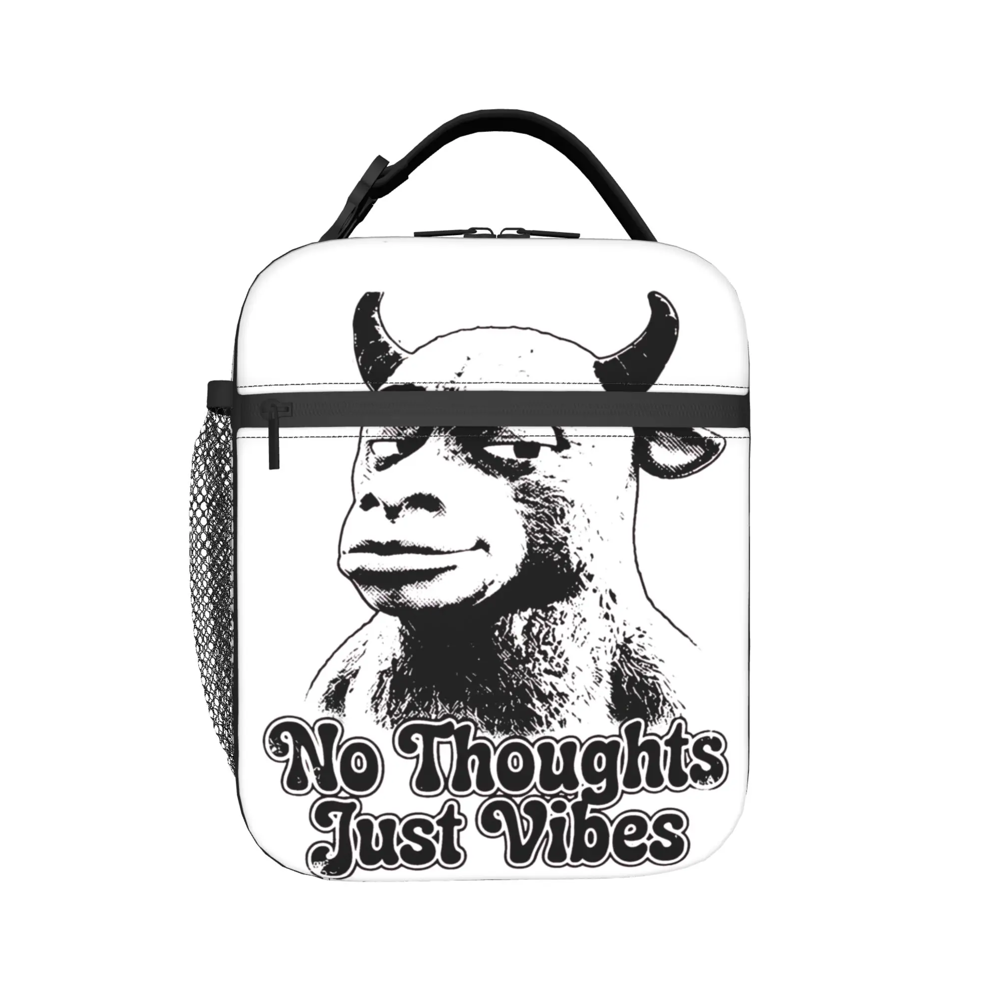 Niu Lai -- No Thoughts Just Vibes Insulated Lunch Bag Leakproof  Lunch Container Cooler Bag Tote Lunch Box Beach  Travel