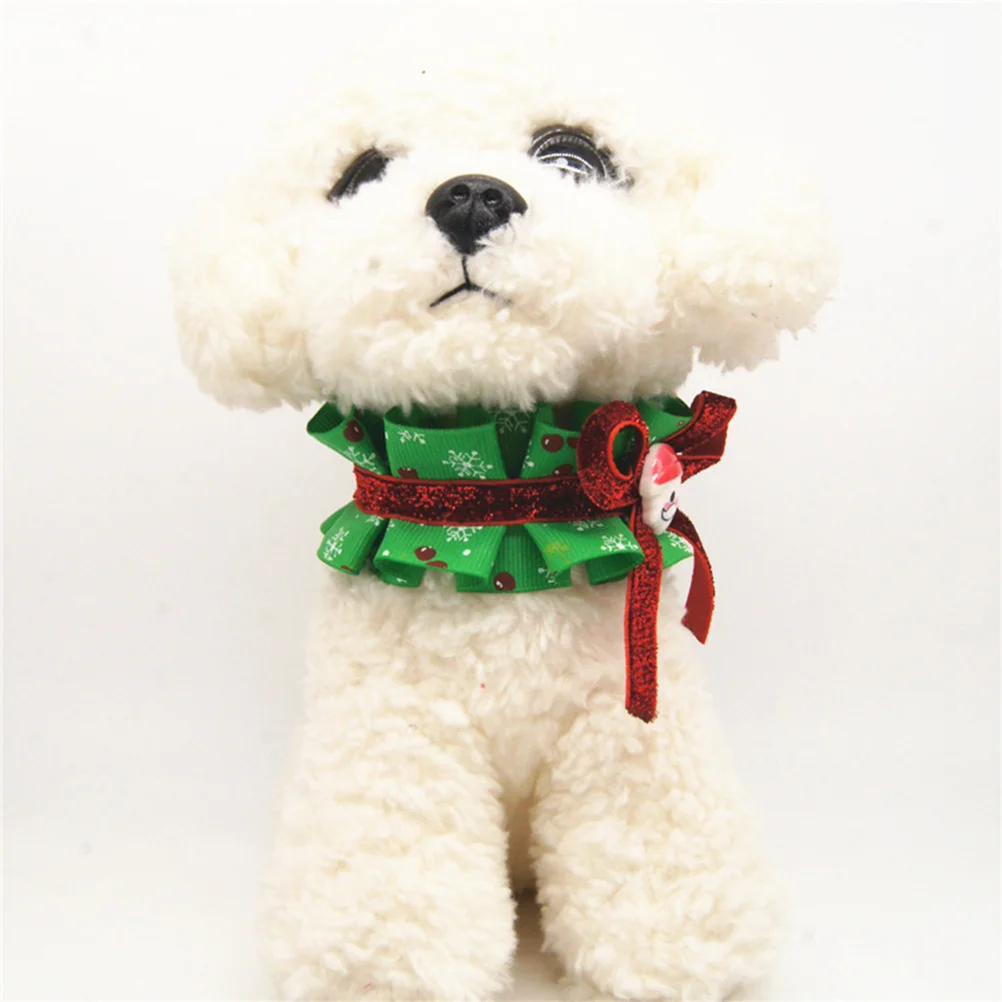 

2Pcs Christmas Adjustable Pet Dog Collar M Size Colorful Unique Design Outdoor Walking Neck Accessories Festival Party Supplies