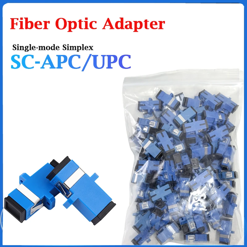 100pcs SC UPC Simplex Single-mode Fiber Optic Adapter SC Optical Fiber Coupler SC APC Fiber Flange SC Connector