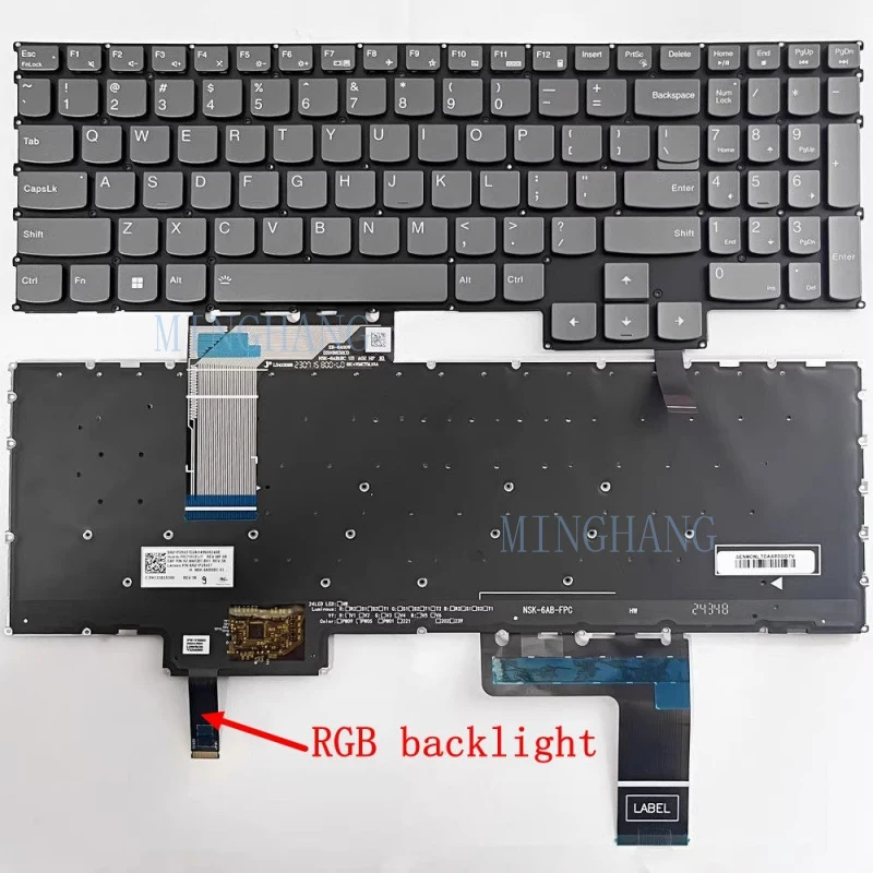 

M M New for Lenovo LOQ 15ARP9 15AHP9 15IAX9 15IAX9 15IRX9 US Keyboard 4-ZONE RGB backlit
