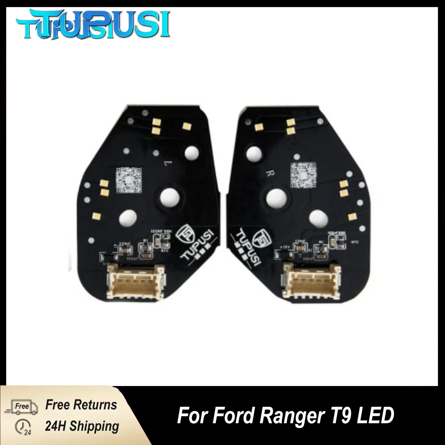 White LED FRONT GRILLE LIGHT LAMP & Daytime Running Light Kit for Ford Ranger Lariat Raptor T9 2022-2025 LED Lighting DRL Board view 3