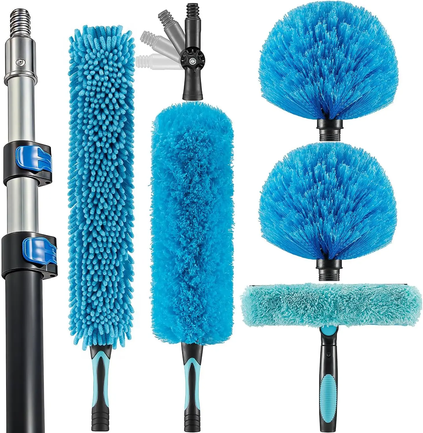 

Extendable Ceiling Fan Duster Kit with 5-12ft Pole, Reusable Cobweb and Window Cleaning Tools