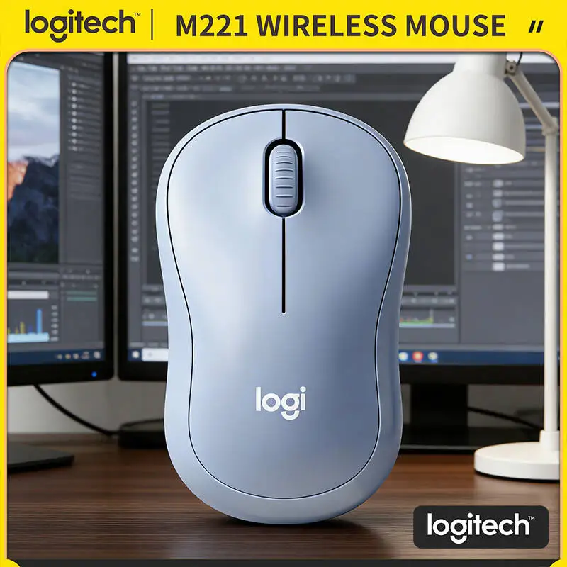 

Logitech M221 Ergonomic Wireless Silent Mouse - 2.4GHz Plug-and-Play, 10m Range, 90% Noise Reduction, Fit for Multiple Systems