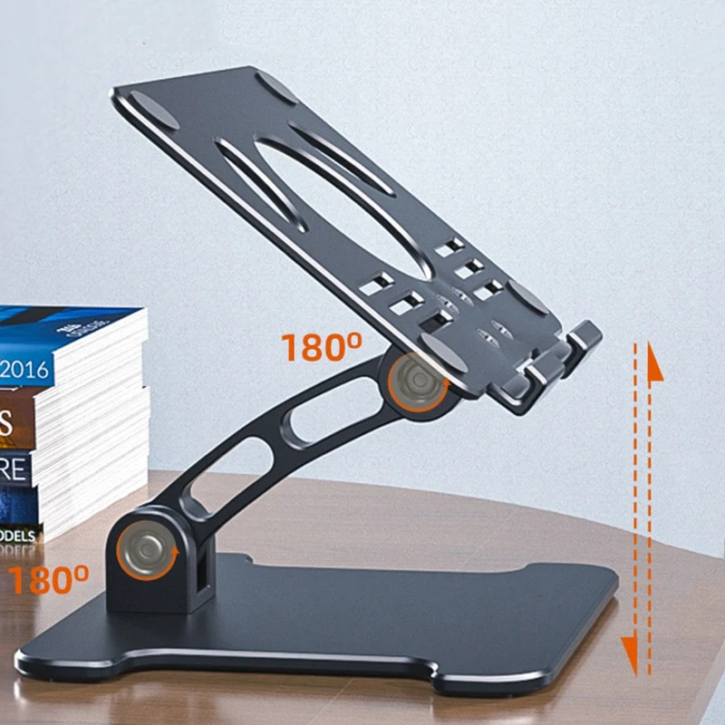 Desktop Tablet Computer Stand with Dual Axis Design, Height/Angle Adjustable, Tablet Computer Drawing Stand (Black)