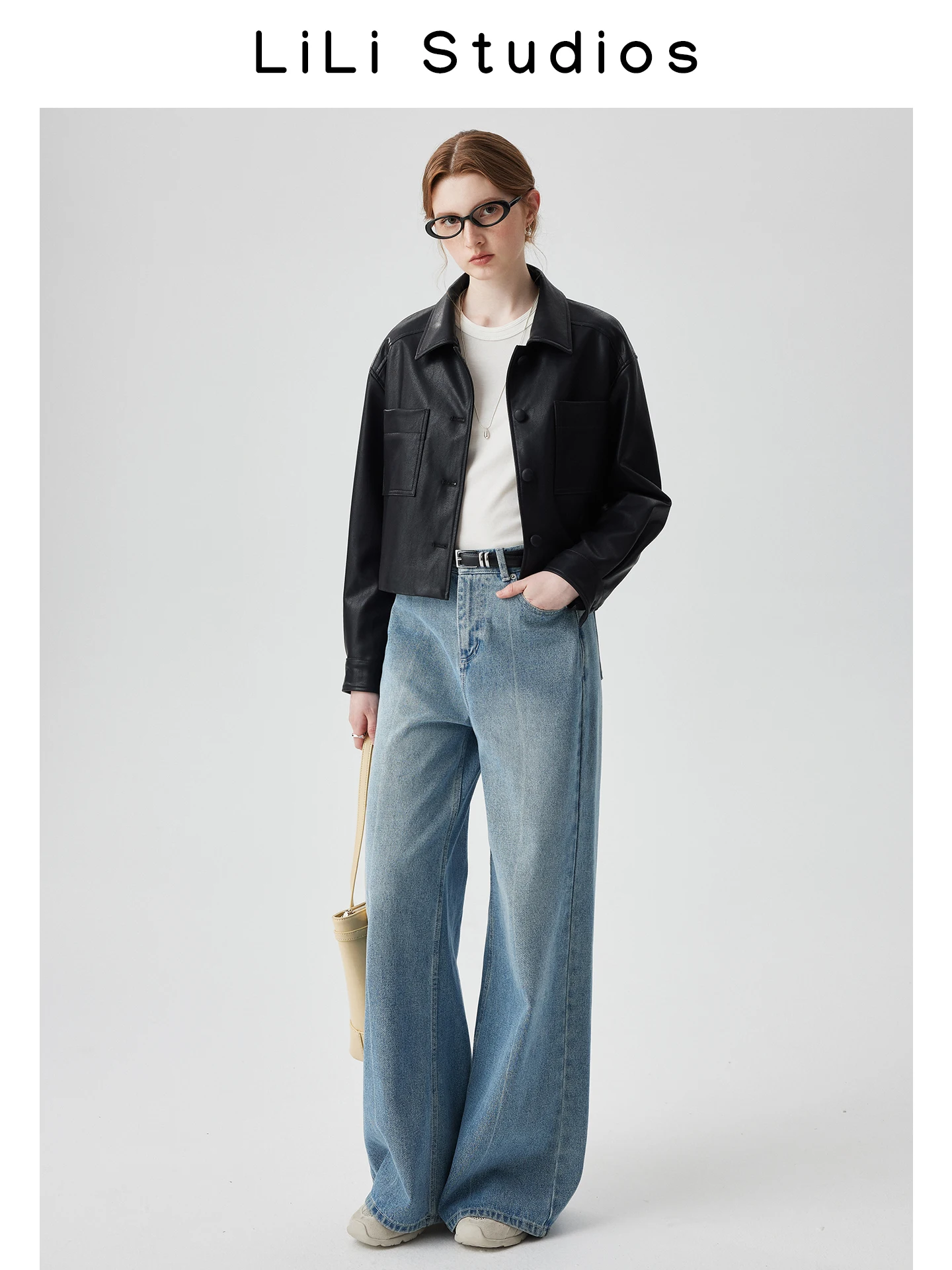 Kurtka damska ze sztucznej skóry PU, z kołnierzem, w stylu motocyklowym, modna, jesienna nowość, młodzieżowa, z włókna poliestrowego.