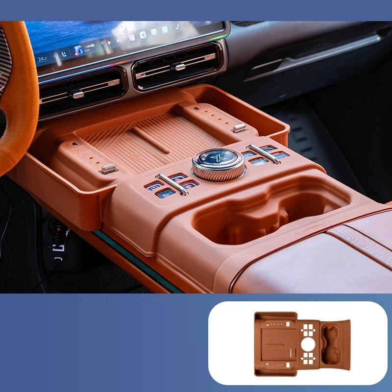 For Jetour G700 Car All Inclusive Wireless Charging Silicone Pad Center Console Pad Water Cup Storage Box Interior Accessories