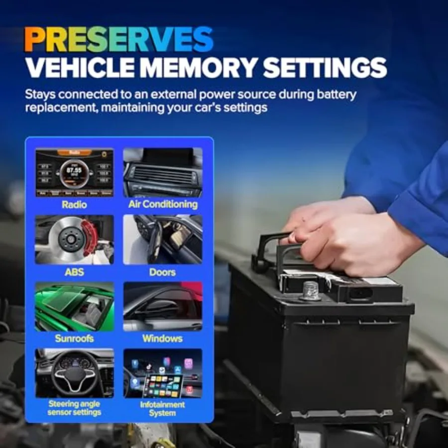 حافظة ذاكرة Obd2 لبطارية السيارة 2025 MaxiBAS BTMS لجميع المركبات 12 فولت تحافظ على رمز وحدة التحكم الإلكترونية والإعدادات المسبقة الإلكترونية للحفاظ على بيانات PCM #3