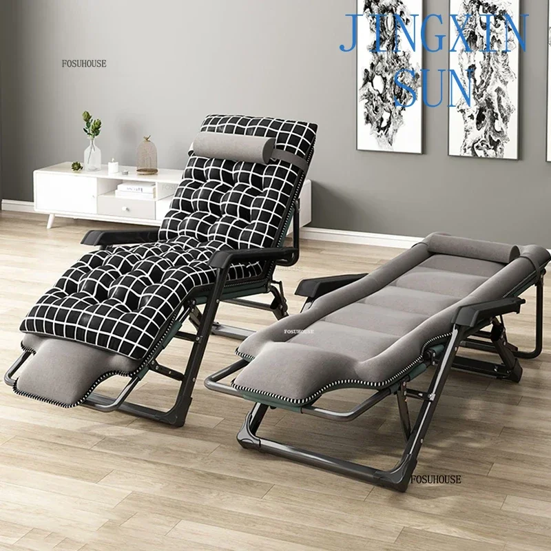 Office Leisure Recliner Simple Lunch Break Folding Beds Home Balcony Portable Bed Lazy Backrest Armchair For Bedroom Furniture