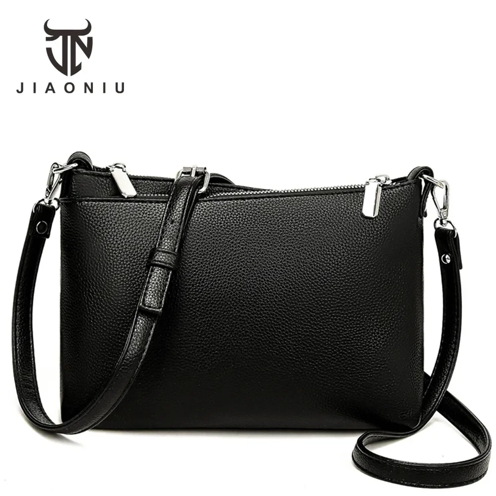 New Fashion Female Shoulder Bag Casual Light Solid Color Women Shoulder Crossbody Bag Double Layer Zipper Pocket Trend Phone Bag