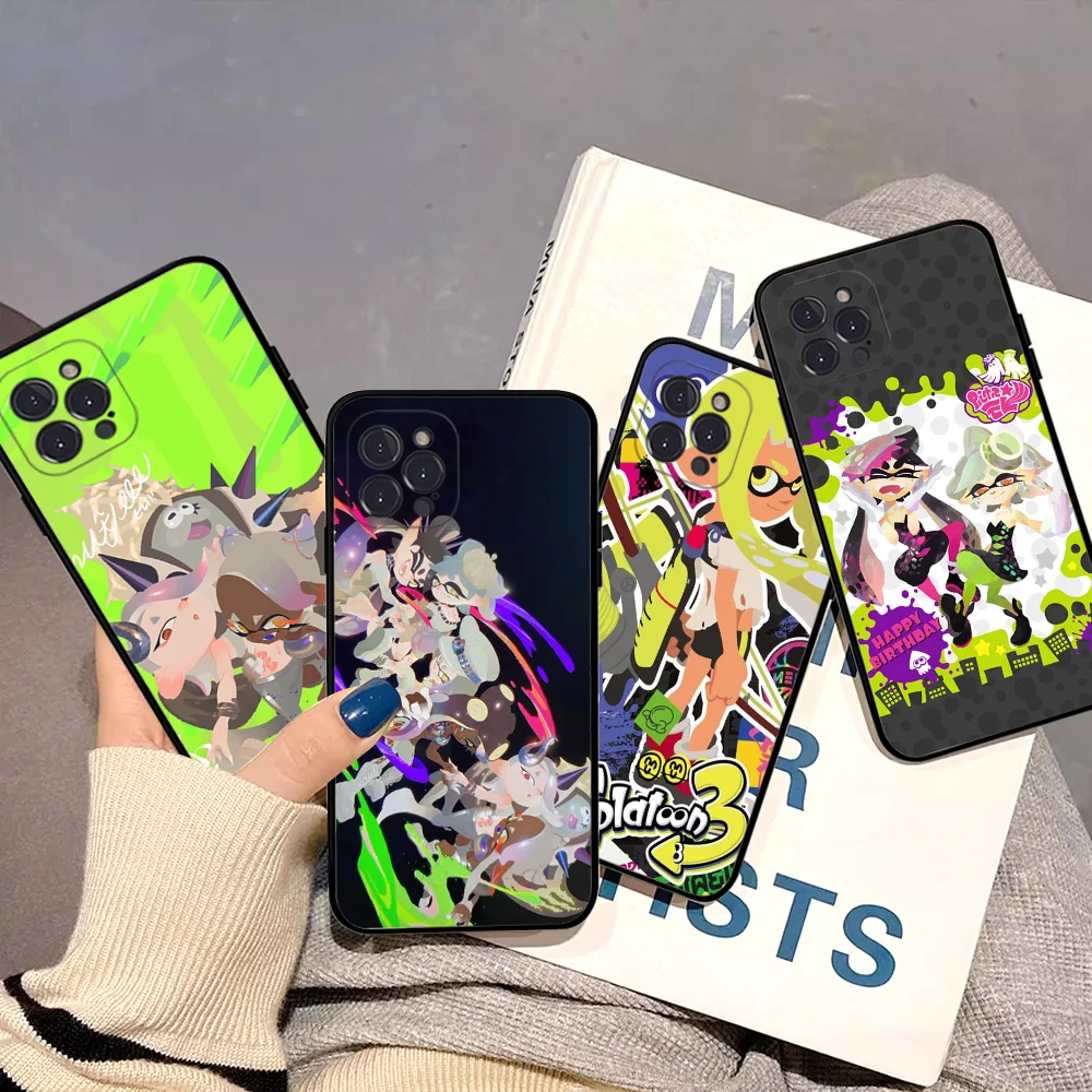 S-Splatoon Game Phone Case For iPhone 16 15 14 11 12 13 Mini Pro XS Max Cover 6 7 8 Plus X Funda Shell