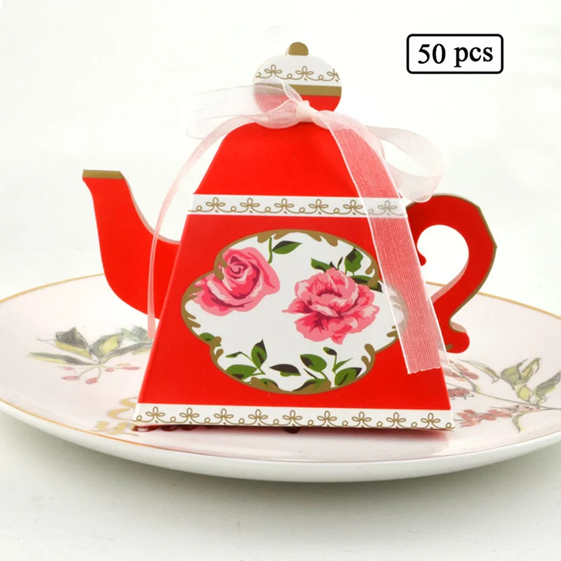 10/20Pcs Teekanne Geschenk Boxen Nette Cookie Candy Box Mini Papier Präsentieren Taschen Hochzeit Braut Geburtstag Weihnachten decor Party Liefert – Detail 14