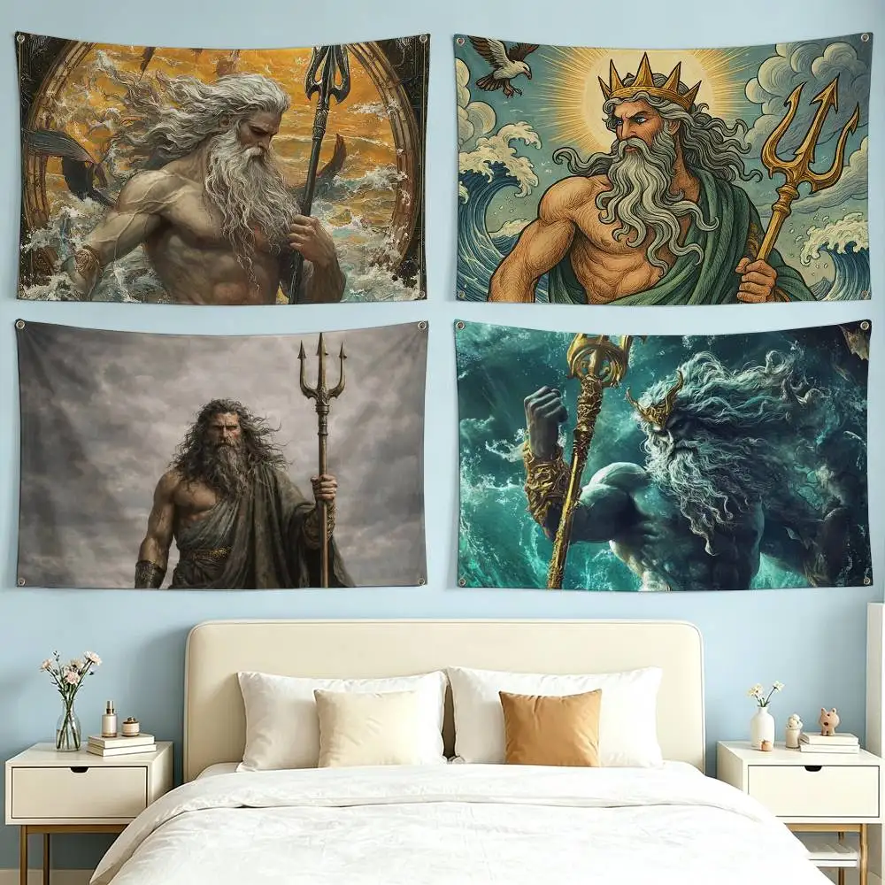 Son Daughter of Poseidon Greek Flag Suitable For Party Club Outdoor Interior Wall Decoration Banner Fans Gift