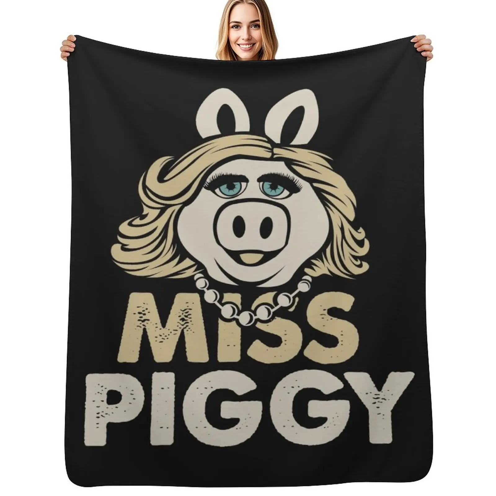 Miss Piggy Throw Blanket Furrys Comforter for winter Kid'S Designers Personalized Gift Blankets