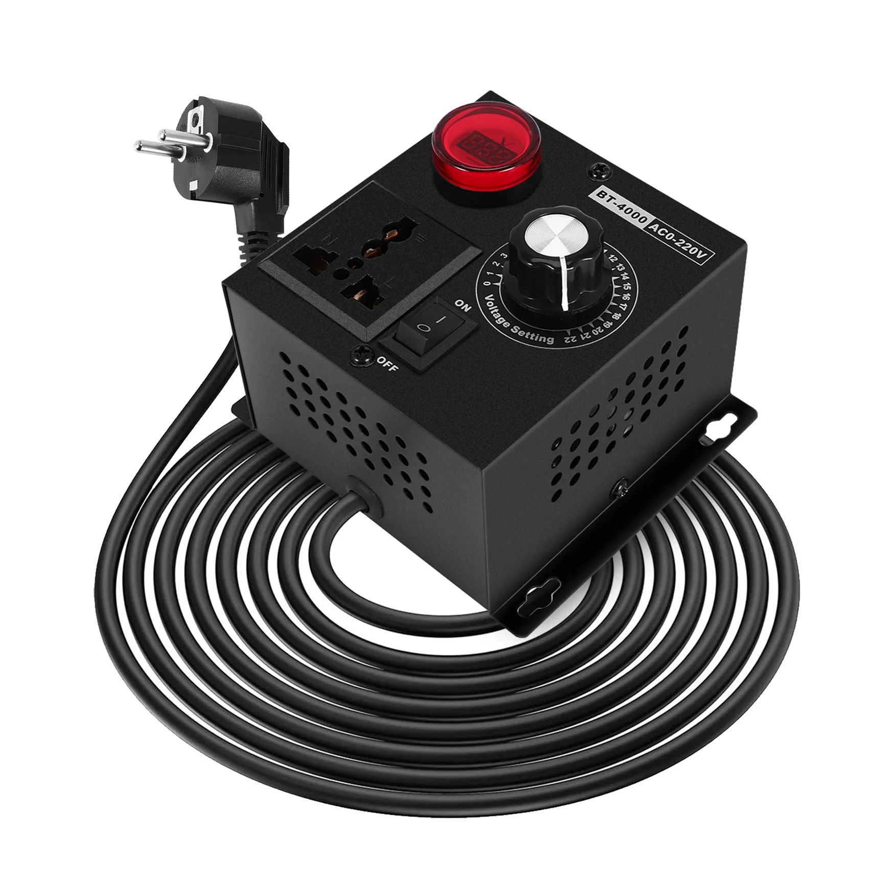 [NEWA08R】 Ac220v 4000W Scr Electronic Voltage Regulator Temperature Motor Fan Speed Controller Dimmer Electric Tool Adjustable,E