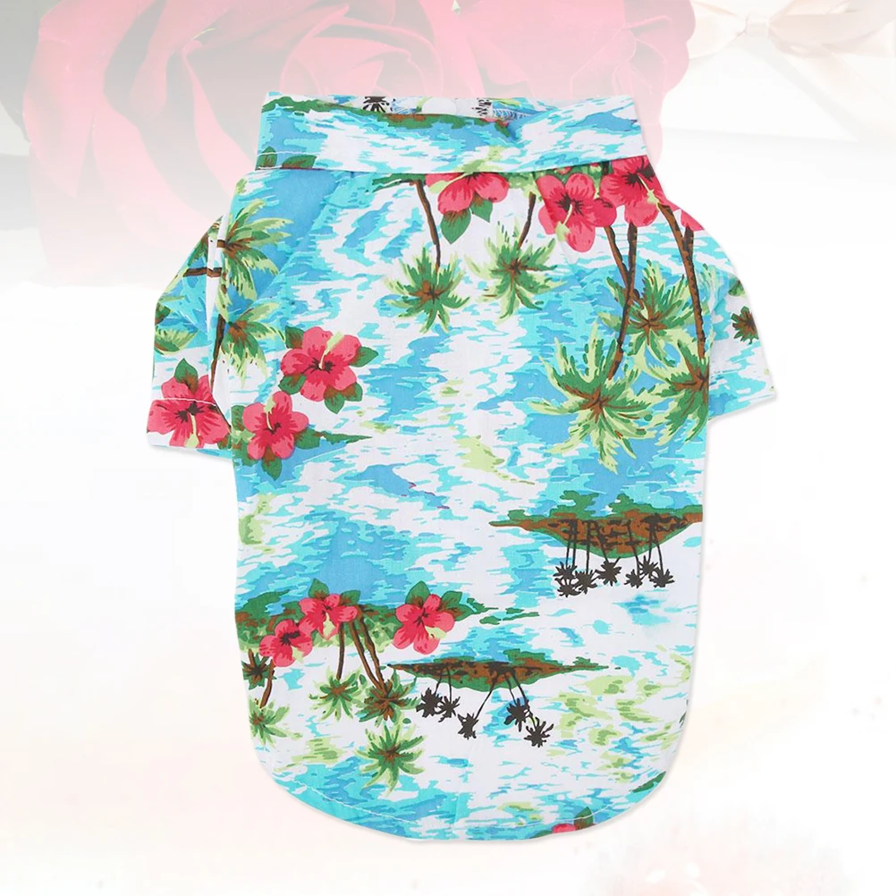 

Pet Summer Clothes Shirt Hawaii Style Gentleman Design Small Dogs Photo Taking Beach Outfits Cute Pet Wear