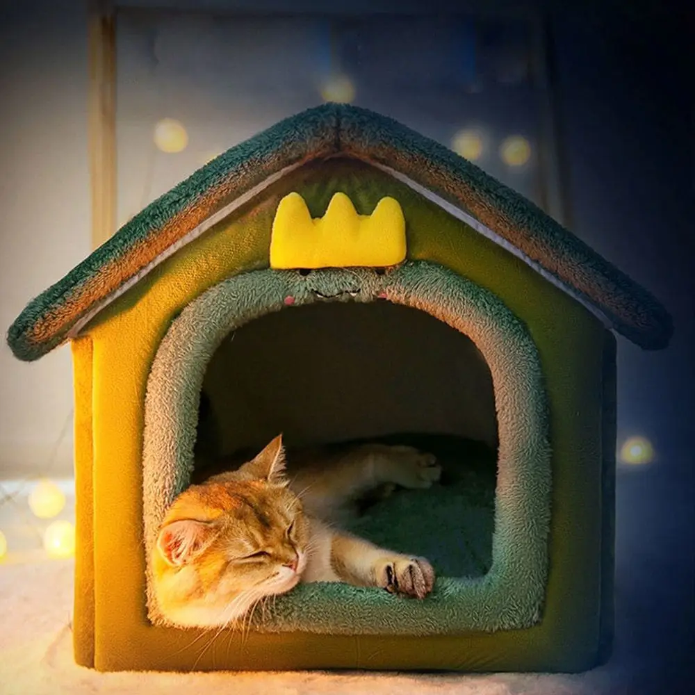 Plush Dog House Kennel Small Dog Winter Warm Cat Nest Dog House Dog Bed Pet Supplies Dog Tent Dog Pet Cushion