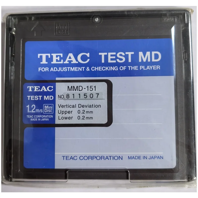 TEAC TEST MD FOR ADJUSTMENT & CHECKING OF THE PLAYER,LINK DISC, SIGNAL & MUSIC ,ECCENTRICITY ,VERTICAL DEVIATION