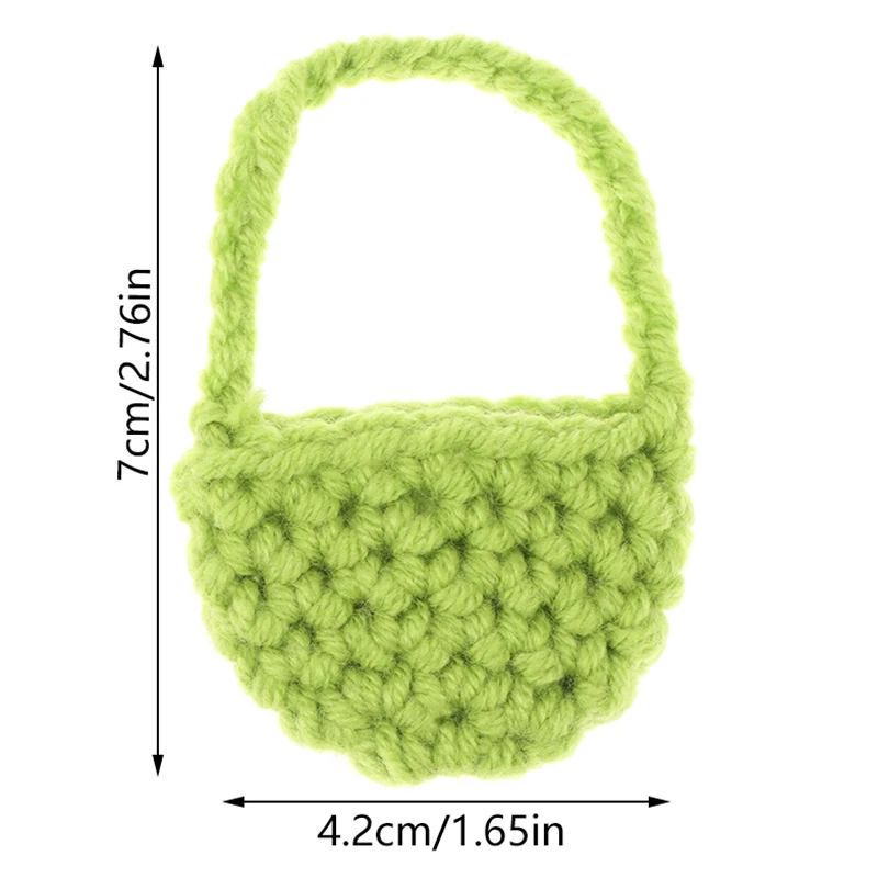 1PC 1/12 Dollhouse Woven Plush Shoulder Bag Dollhouse Mini Crossbody Bag Handbag For Dolls Dress UP Aceessories