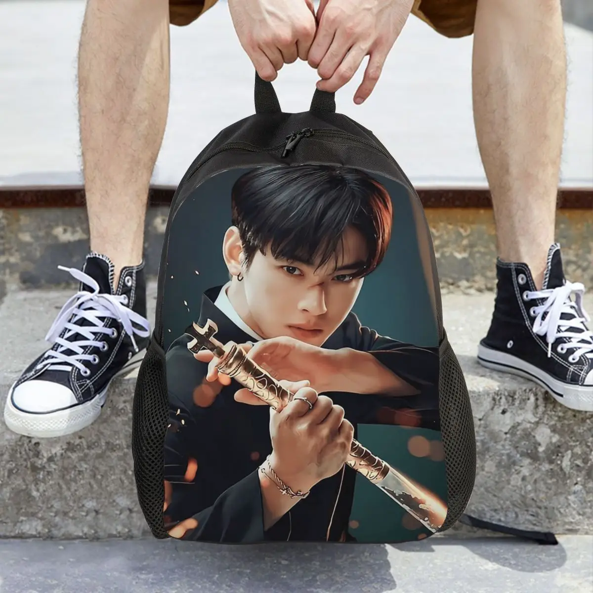

Cha Eunwoo Backpack Hot Sale Daypack Large Capacity Boys Girls BookBag School Bag Shoulder Bags for Men Women