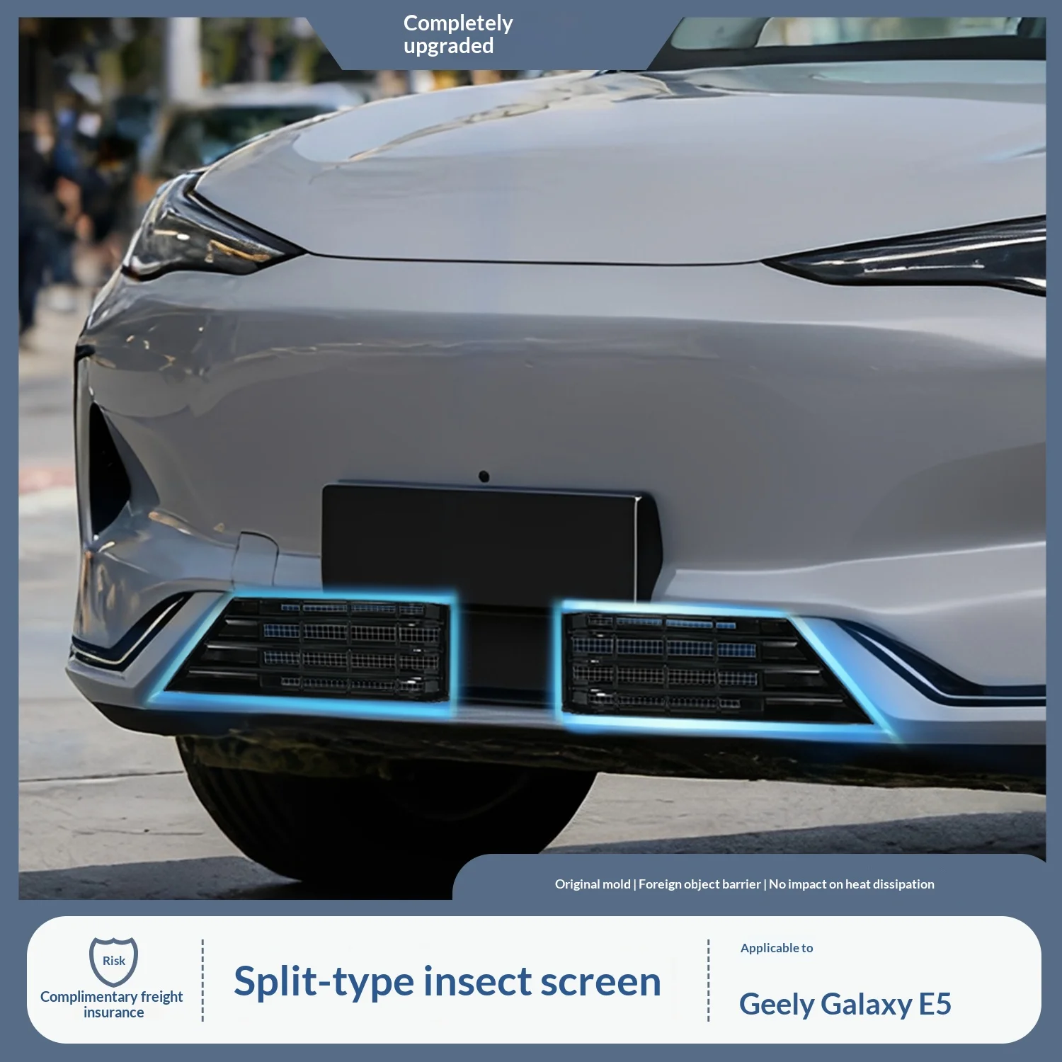 Für Geely Galaxy E5 EX5 Maßgefertigtes 2-teiliges Auto-Frontgrill-Kühlergrill-Schutznetz Langlebiges Clip-On Insektenschutznetz – Detail 2