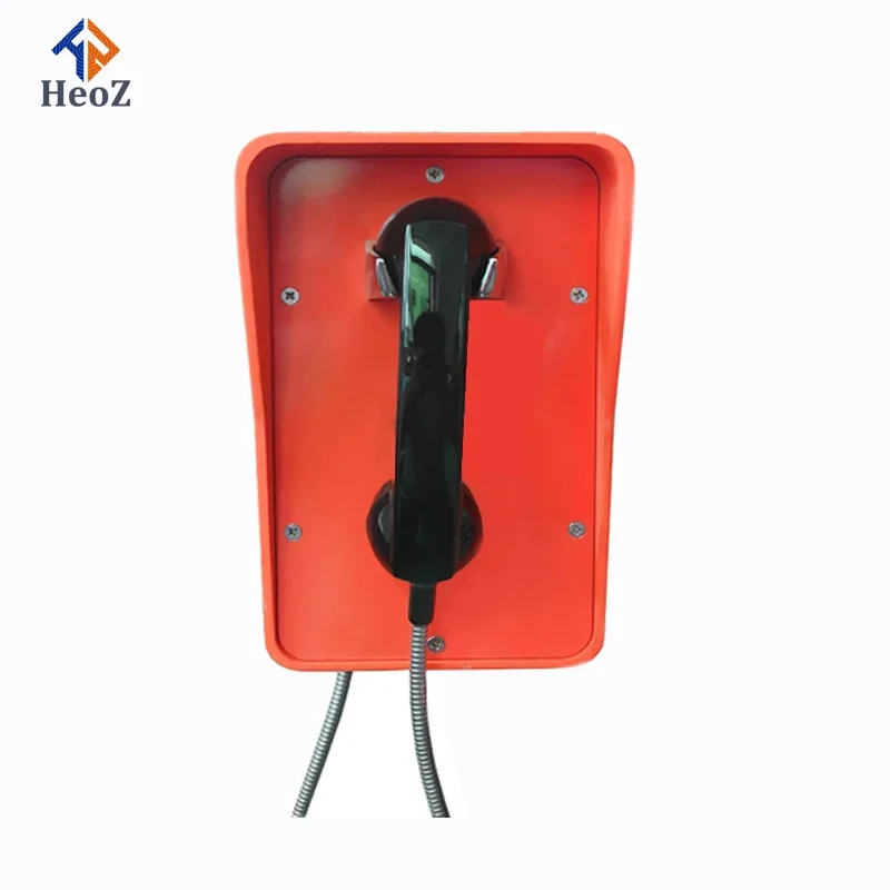 Instock Red Outdoor Orange Rugged PSTN Wall Mount Fire SIP POE Telephone Set IP Weatherproof  GSM 4G SOS Hotline Marine Phone