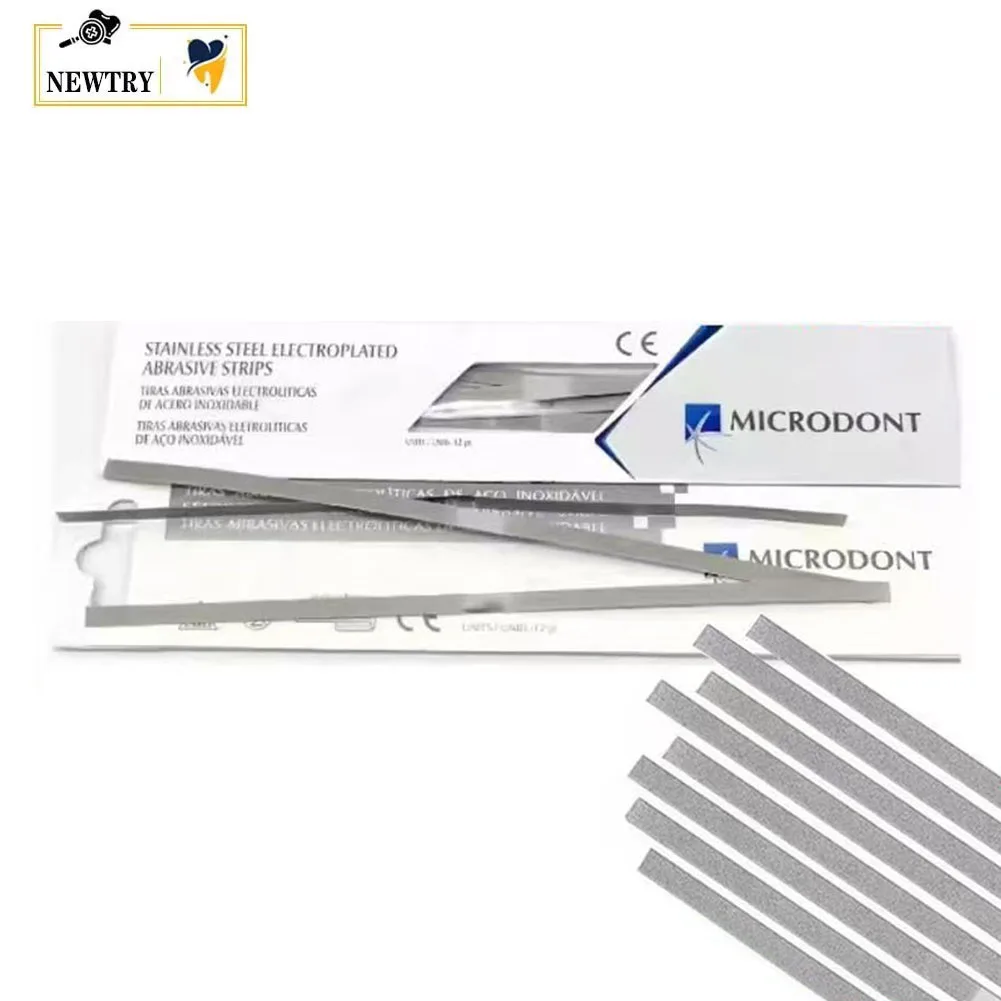 

MICRODONT Dental Polishing Strips 3 Types Stainless Steel Abrasive Sanding Saw Stick Orthodontic Polyester Fiber Finishing Tools