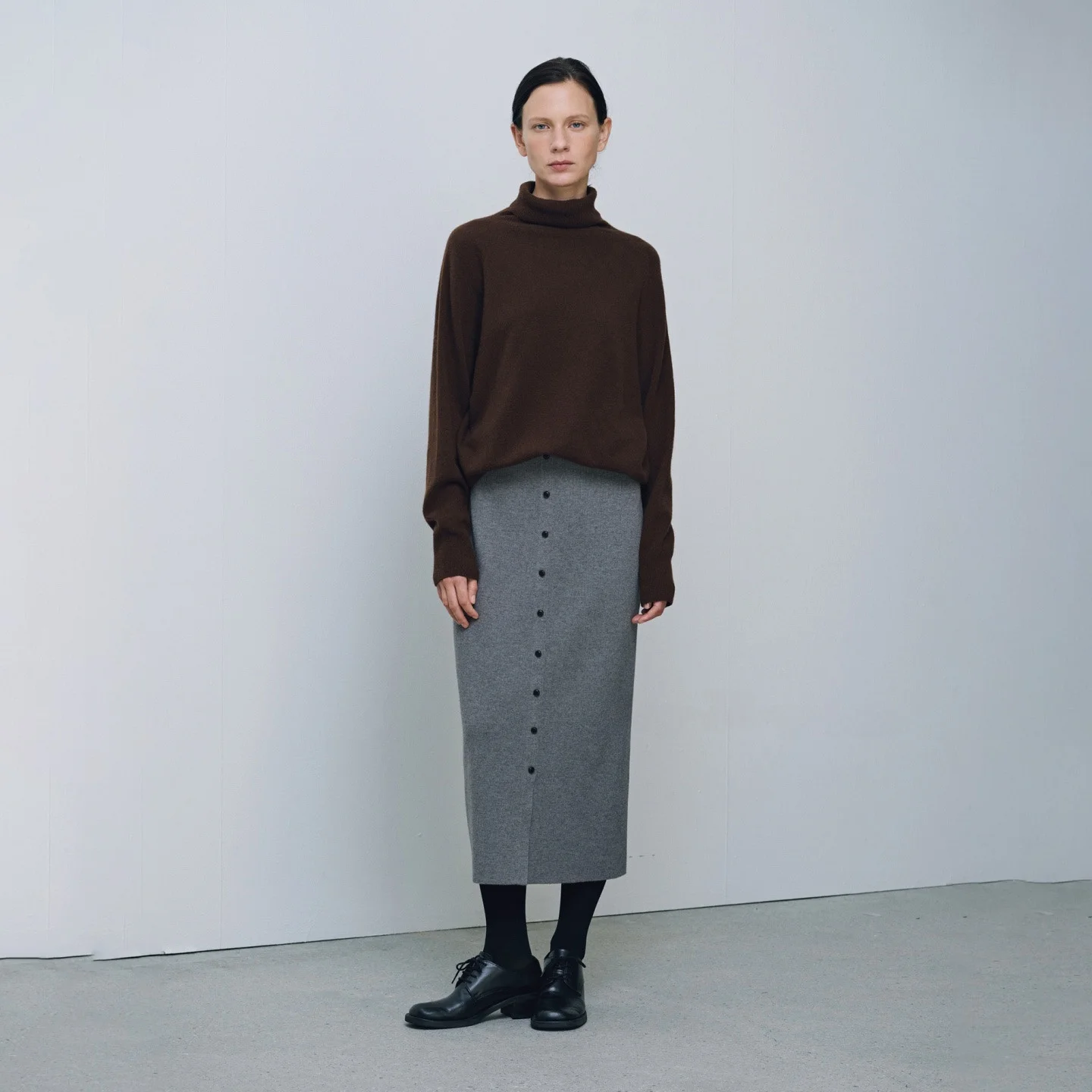 

Эластичная вязаная юбка с завышенной талией для офиса, прямого кроя, А-силуэта, миди, из шерстяной смеси, женская