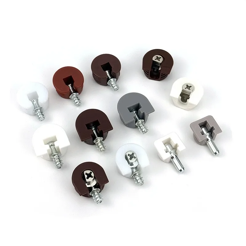 10PCS Cam Lock Shelf Support Pins Screws 3-in-1 Furniture Connecting Kit Fasteners For Shelves Bracket Mount Hardware