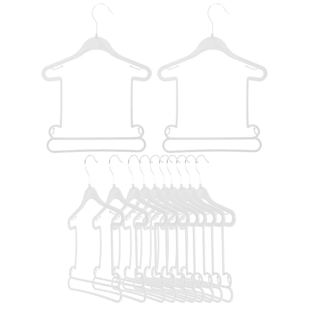 

12pcs Hangers White Kids Clothes Toddler Hangers Hanger for Closet Nursery Toddler Swimsuits Storage Display Anti Slip