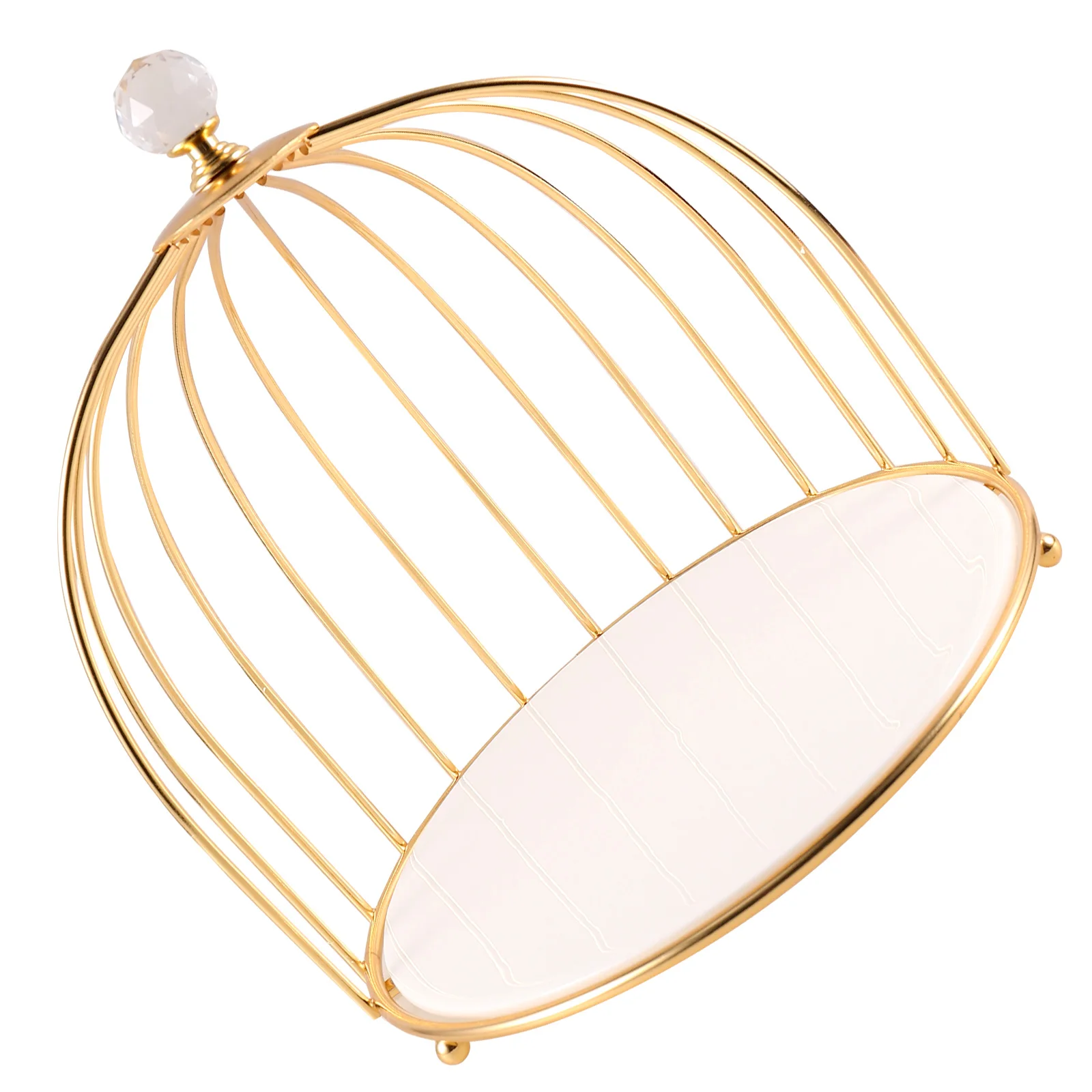 

Birdcage Fruit Basket Ceramic Fruit Tray Sturdy Iron Living Room Desktop Storage Tray Dessert Table Display Home Use