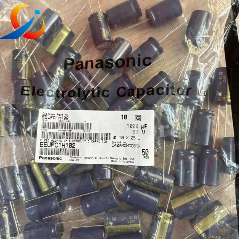 5PCS FC 50V1000UF Volume 16X25MM Panasonic Audio Electrolytic Capacitors EEUFC1H102 1000UF 50V  NEW