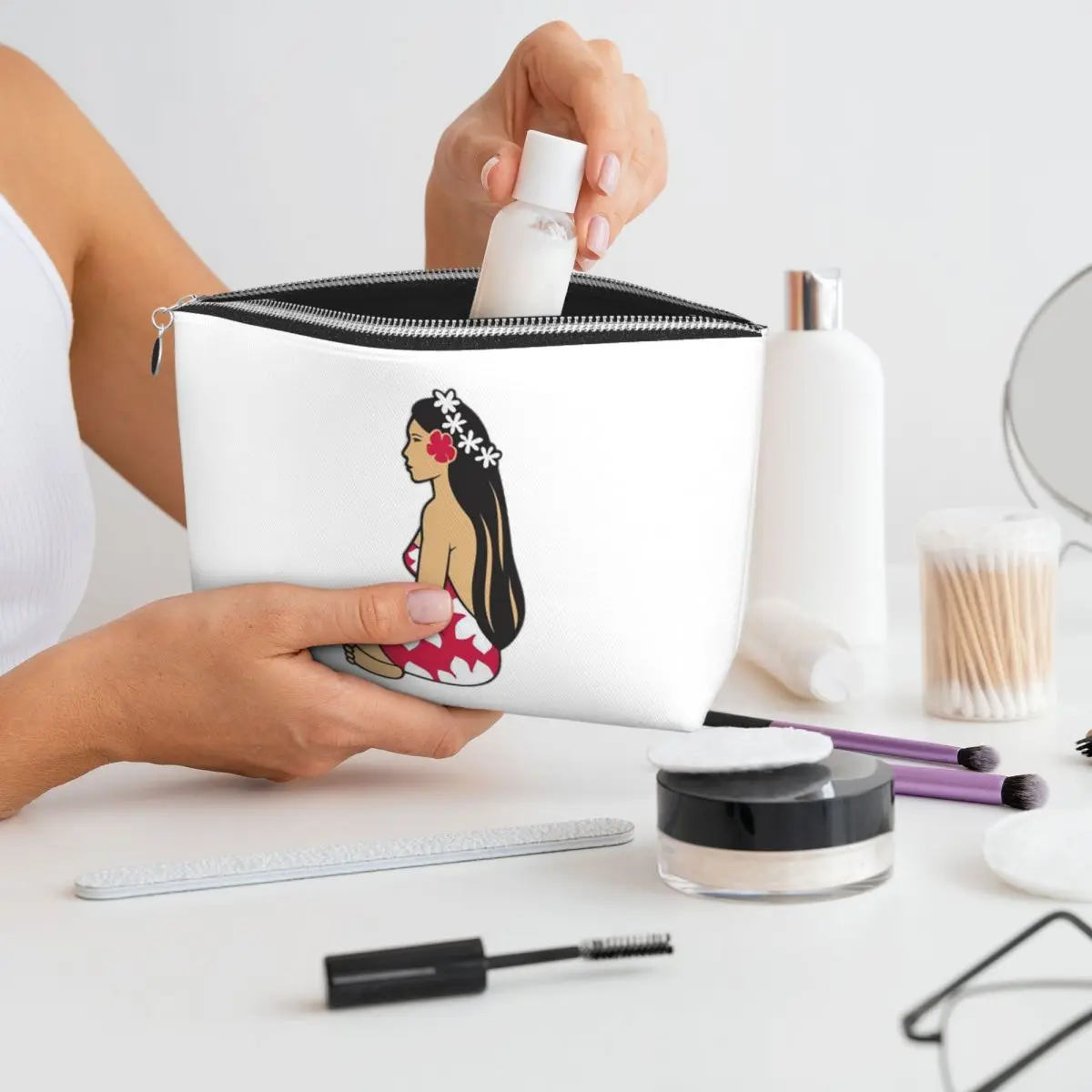 

Hinano Tahiti Women Cosmetic Bags Travel Makeup Organizer Pouch Toiletry Storage Dopp Kit Case