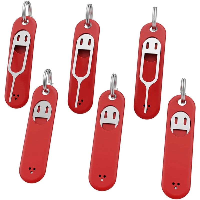 6Pcs SIM Card Removal Tool-Sim Card Tray Pin Eject Removal Tool Needle Opener Ejector,With Removable Key Chain