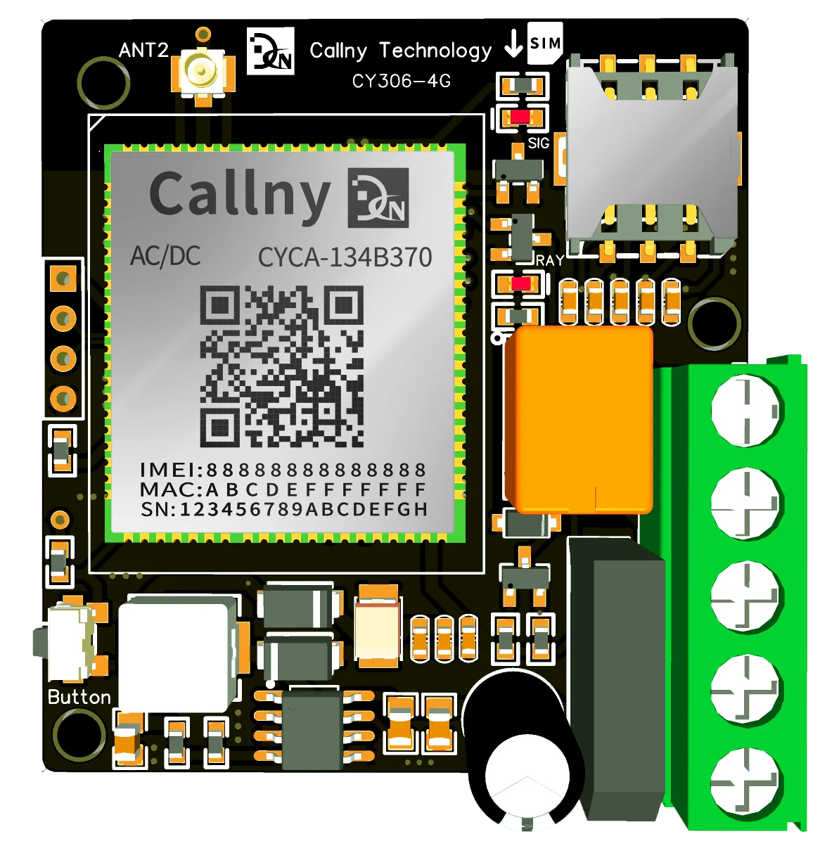 4G CY306 Mini  Single Relay Output Controller GSM Gate Opener Board Relay Switch