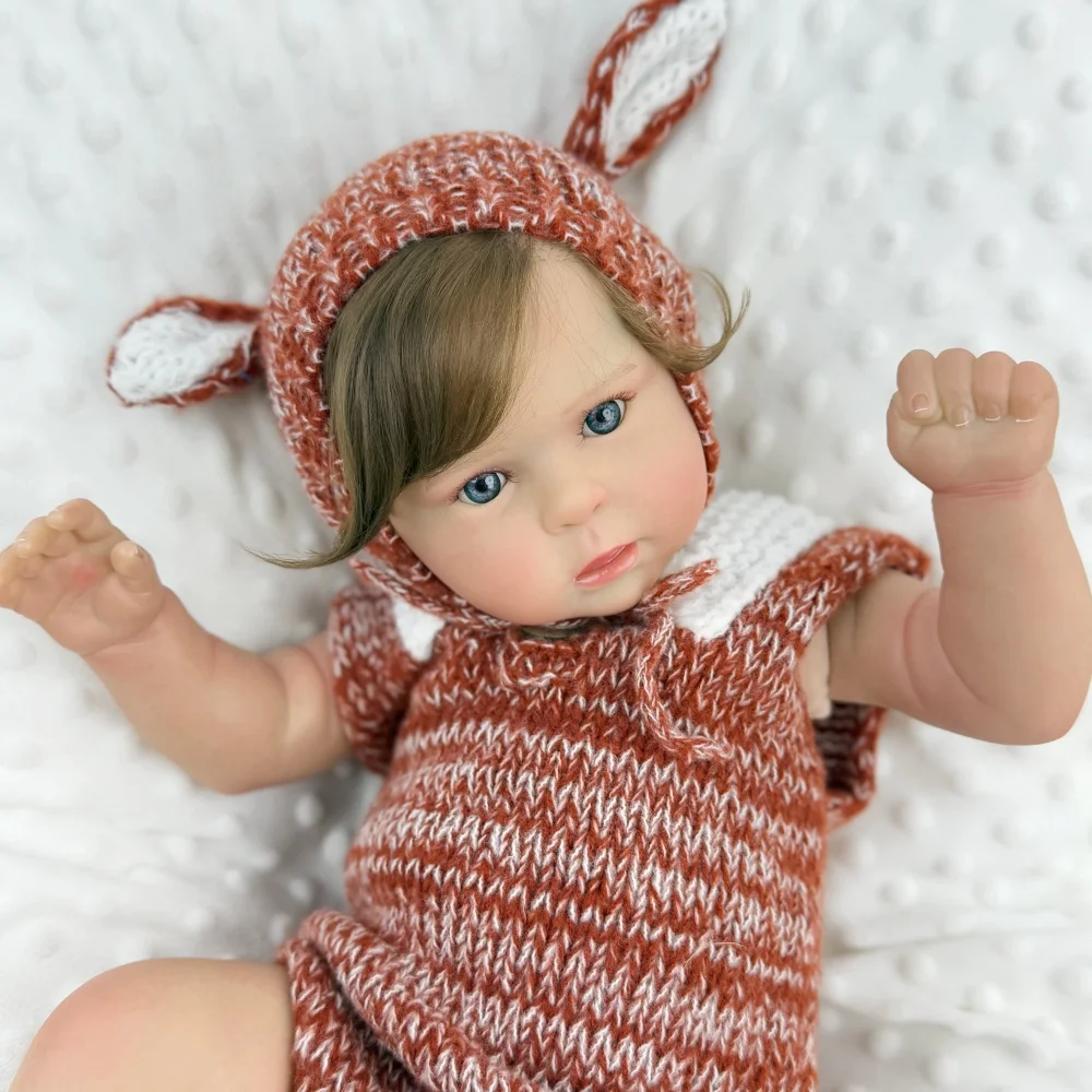 BZDOLL 50CM/20INCH Lifelike Reborn Baby Doll, Handmade 3D-Paint Skin with Vein Cloth Body, Sweet Cute Girl Play Toy Perfect Gift