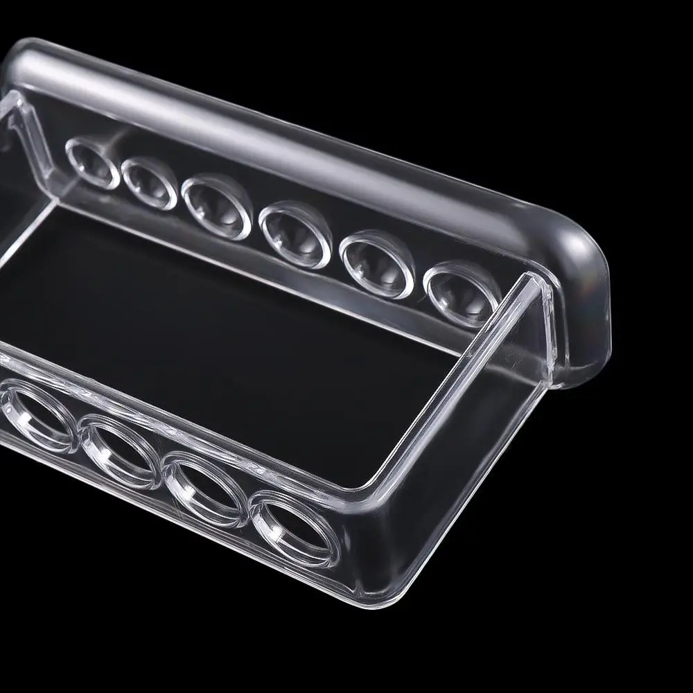 School Supply Lab Equipment 16.7*8*3cm 6 Holes Clear Transparent Test Tube Stand Burette Shelf Test Tube Holder Test Tube Rack