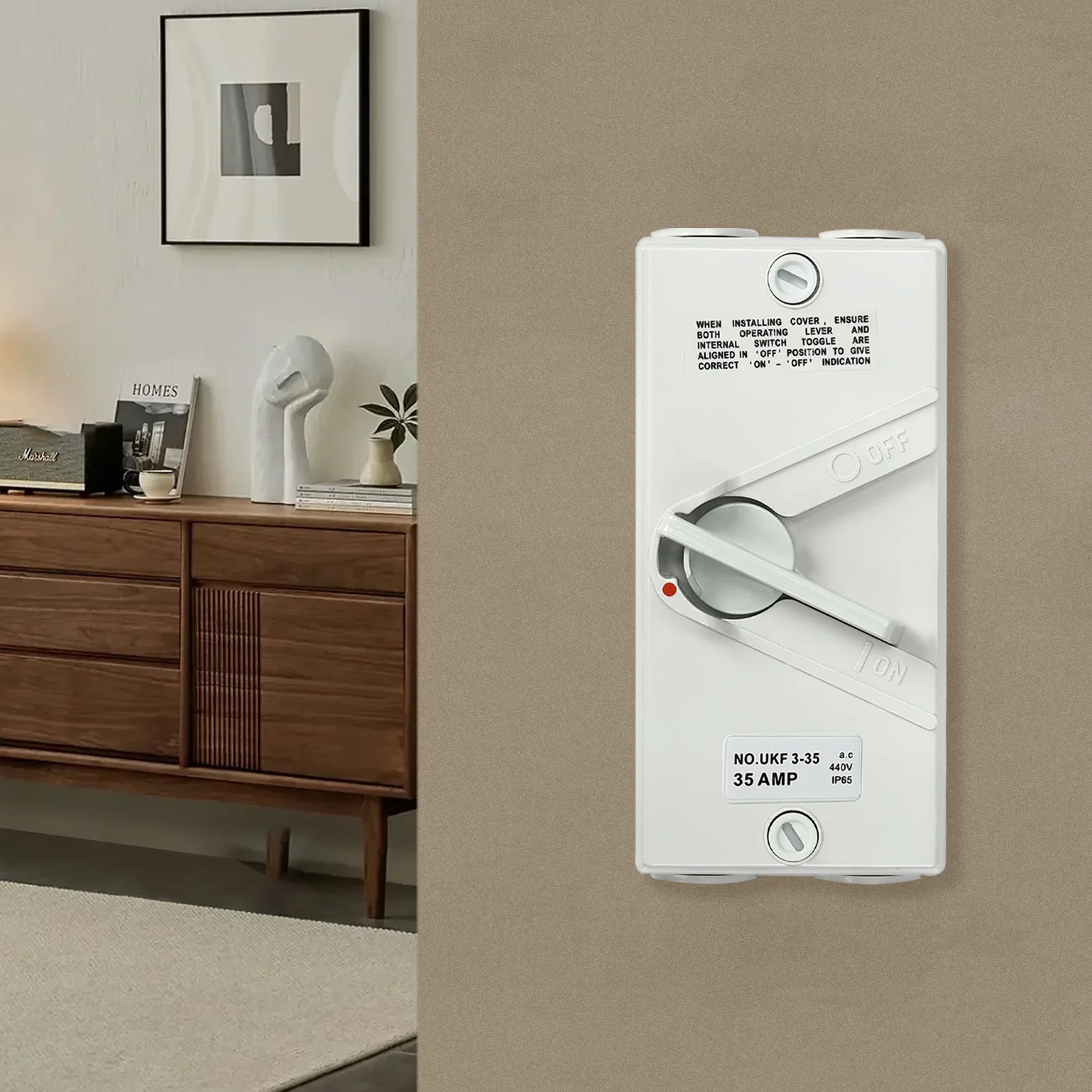 IP65 مفتاح عزل مقاوم للعوامل الجوية 35A 3 أقطاب مفتاح عزل أمان مناسب للحالات الخارجية #1