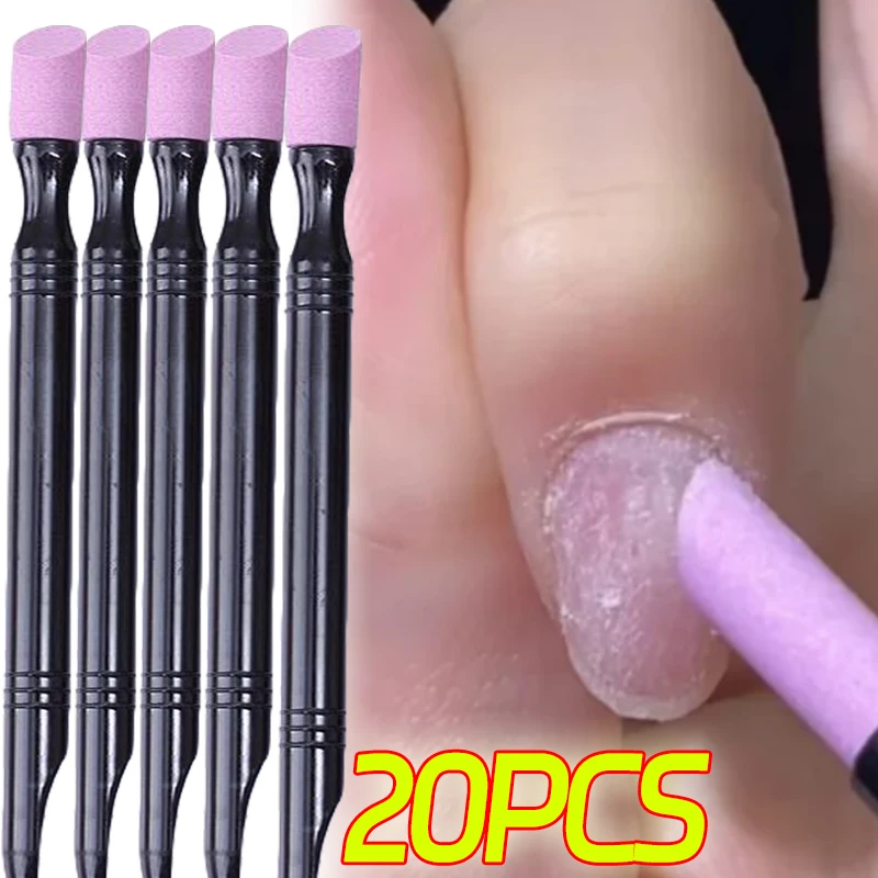 20PCS Nail Quartz Pen Nail Cuticle Sanding Buffer Portable Dead Skin Remover Pusher UV Gel Polish Manicure Care Scrub Files Tool