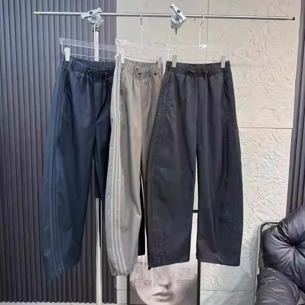 

Spring Design Sports Casual Pants Men's Loose Luxury Wide Leg Straight Tube Belted Stripe Trousers Busin Casual Loose Fit