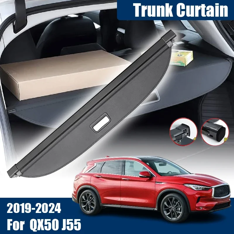 

For Infiniti QX50 2020 Accessories QX55 J55 2019-2024 Auto Cargo Covers Trunk Curtain Luggage Privacy Shades Tail Box Partition