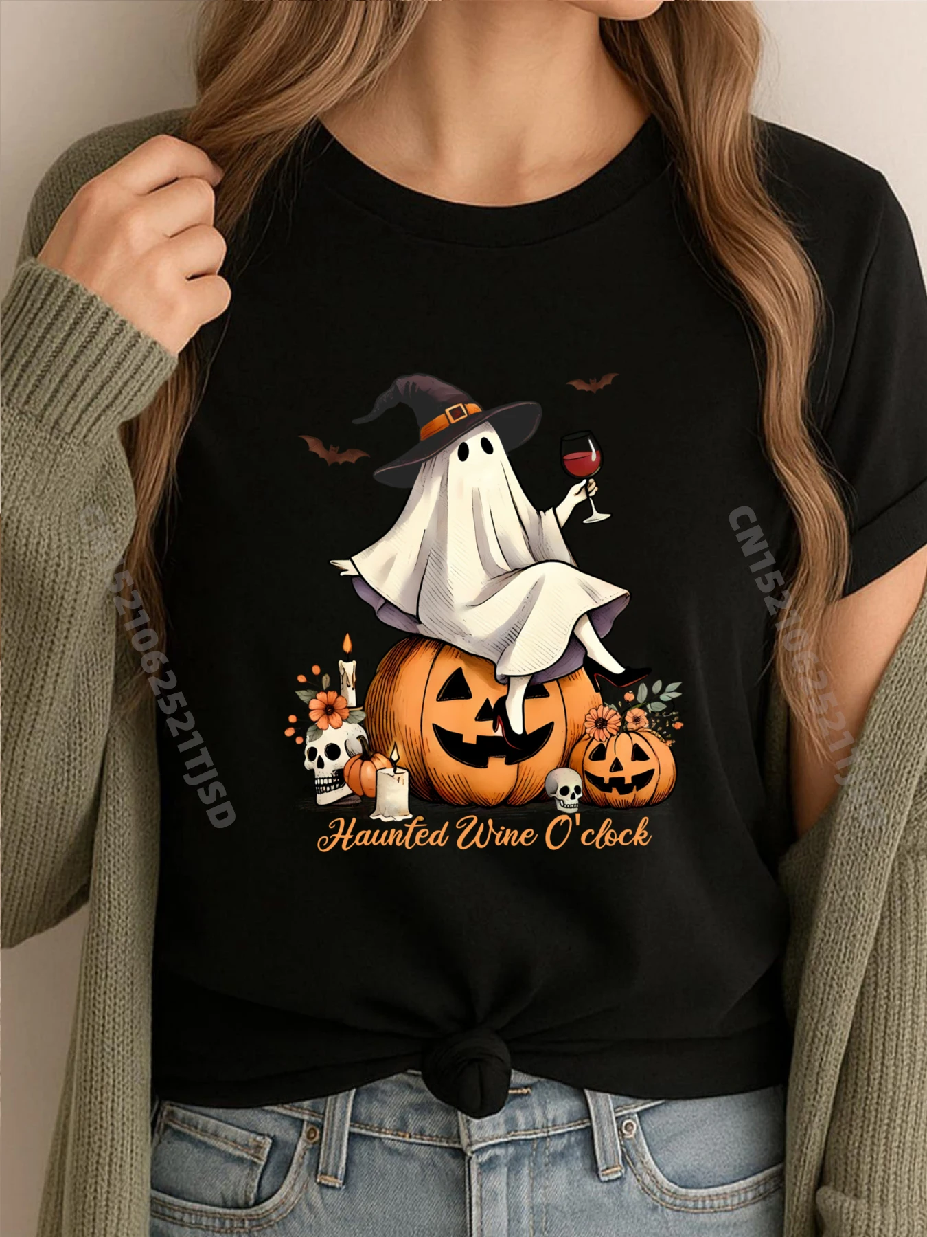 

Вино с привидениями, часы Ghost Drinking Coquette, кремовая футболка на Хэллоуин, роскошная футболка, топы, футболки на день матери