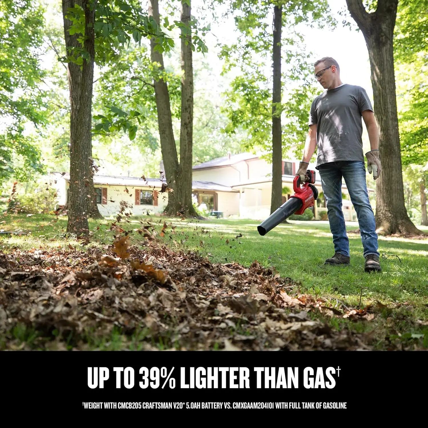 منفاخ أوراق شجر لاسلكي مع بطارية وشاحن، طاقة 110 ميلا في الساعة، محرك بدون فرش، منفاخ كهربائي خفيف الوزن لتنظيف الفناء