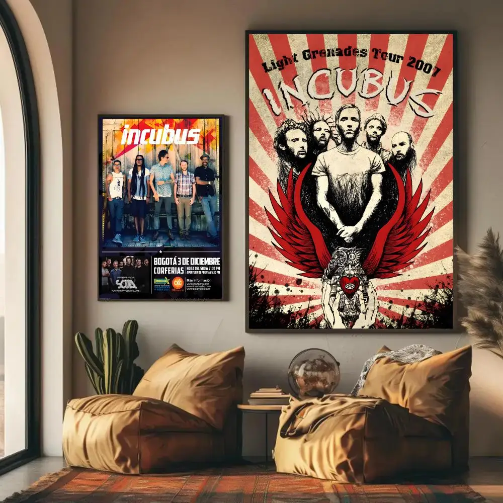 Incubus Poster HD Wall Art Decal Self-Adhesive Aesthetic Decor For Home Living Bedroom Bar Aesthetic