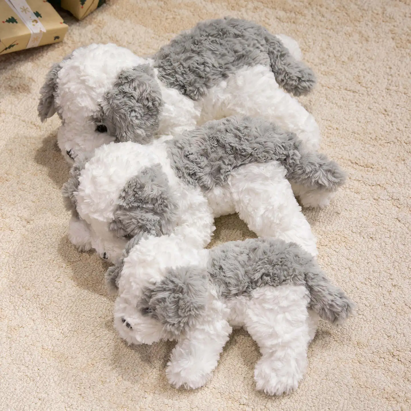 Niedlicher echter lockiger Hund Bichon Hund Plüschtier Kawaii Cartoon Plüschtiere Mädchen Geburtstag Freundin Weihnachtsgeschenk 32-48cm