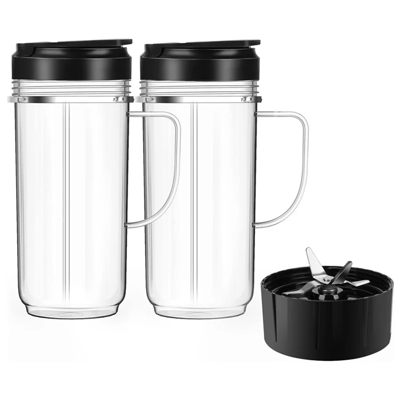 

22 Oz Tall Cup With Flip Top To-Go Lid Replacement Part Black For Magic Bullet 250W MB1001 Blenders Cup Mug