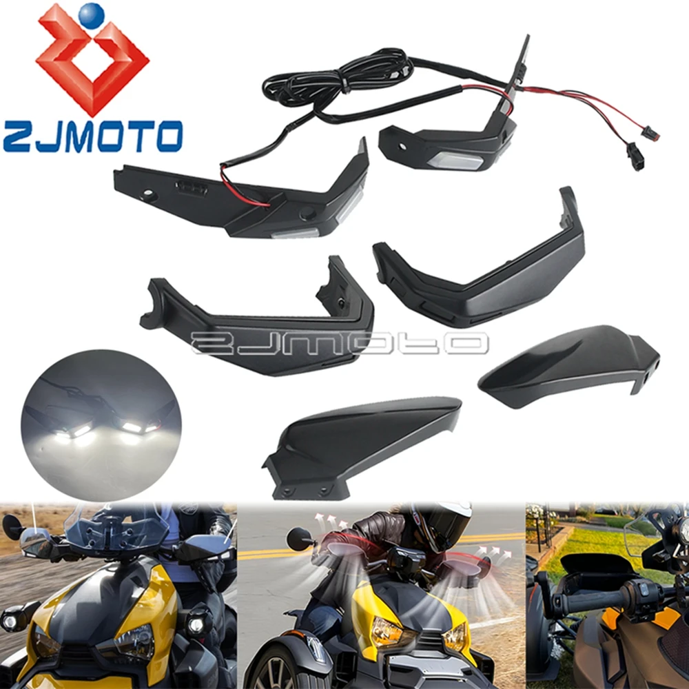 

Hand Guard Handlebar Windscreen Protector Kits For Can-Am Ryker 600 900 Sport 2019-2023 Handguards LED Lighting Hand Protection