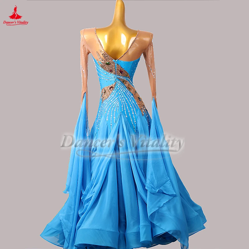 De professionele kleding voor kampioenschap van sociale dansen, inclusief borstkussens en leggings uit één stuk, volwassen vrouwen, walsdoek op maat