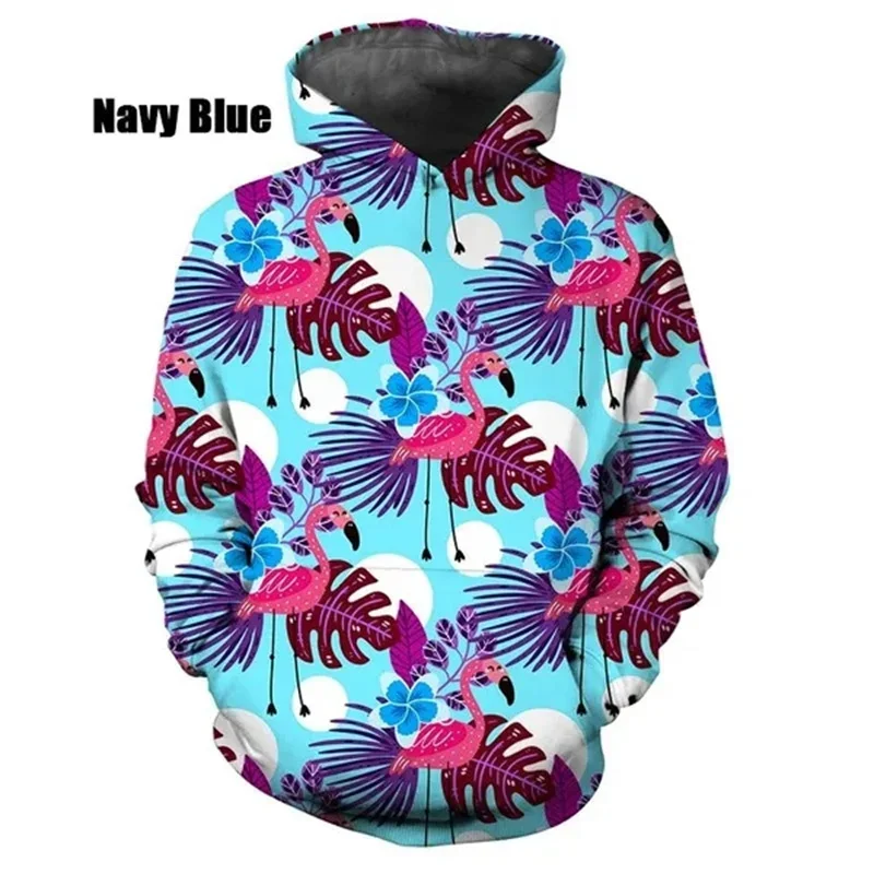 New 3D Animal Flamingo Printed Pop Hoodies For Men Phoenicopteridae Graphic Hooded Sweatshirts Kids Funny Cute Pullovers Hoodies